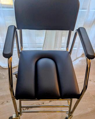 Sedia comoda wc con ruote per anziani e disabili