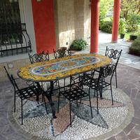 Tavoli 100% pietra lavica decorati a mano 