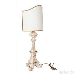 Elegante lampada da tavolo in legno bianco - Class