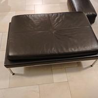 tavolino- pouf in vera pelle testa di moro.