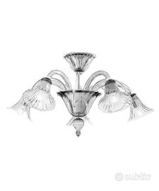 Lampadario in vetro di Murano 5 luci di Sylcom