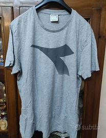 Diadora tshirt grigia nero taglia XL uomo sport