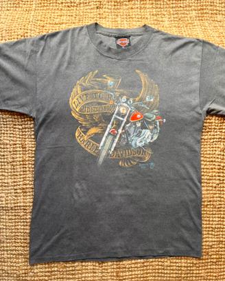 T-shirt Vintage Harley Davidson 1989 3D Emblem XL