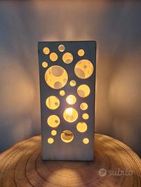 lampada stile shabby realizzata a mano in legno
