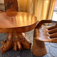 Tavolino artigianale in legno Suar