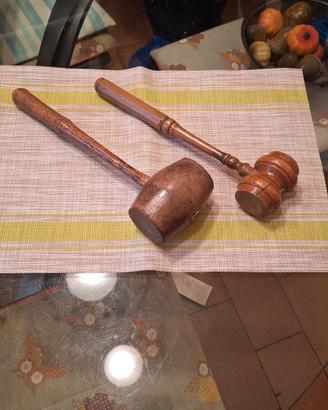 Coppia Martelli da Banditore Asta / Tribunale