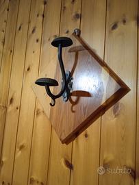 Attaccapanni legno e ferro battuto