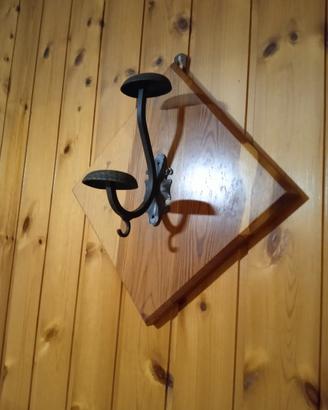 Attaccapanni legno e ferro battuto