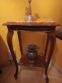 tavolino legno e marmo 