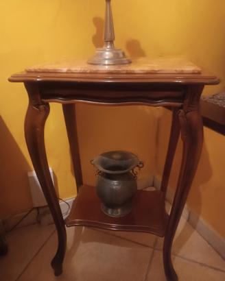 tavolino legno e marmo 
