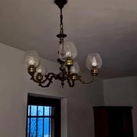 lampadario in ottone brunito 