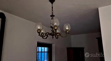 lampadario in ottone brunito 
