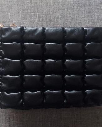 BORSA BEAUTY CASE POCHETTE DA DONNA IN PELLE NERA