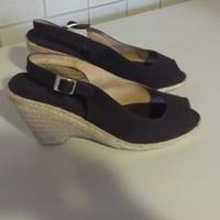 Sandali donna tela marrone nr 37