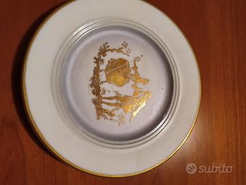 Piattino con incisioni in oro 24 k