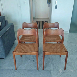 4 Sedie Niels Otto Møller in Teak Design Danese