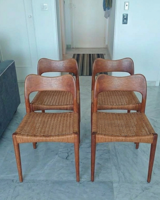 4 Sedie Niels Otto Møller in Teak Design Danese