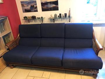 Divano e poltrone in legno e paglia di Vienna