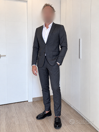 Completo uomo grigio antracite Slim Fit TG 48