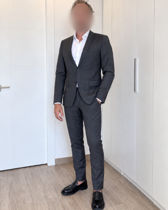 Completo uomo grigio antracite Slim Fit TG 48