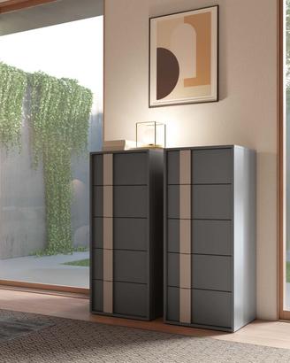 Cassettiera colombini golf grigio e salvia
