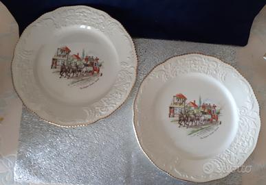 2 piatti ceramica CCB Imperial Crown Ivory  Stone