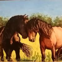 2 Quadri d'autore cavalli M°Pietro Dell'Aversana 