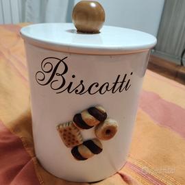 Barattolo “Biscotti” in ceramica con coperchio