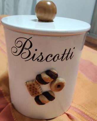 Barattolo “Biscotti” in ceramica con coperchio