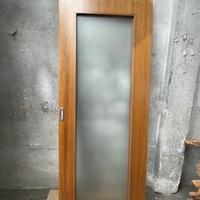 Porta scorrevole in legno-vetro - completa