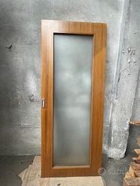 Porta scorrevole in legno-vetro - completa
