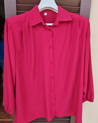 Camicia rosa a maniche lunghe