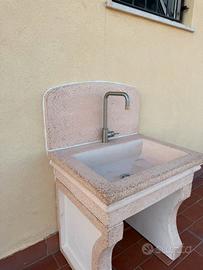 lavello in cemento e graniglia di marmo 
