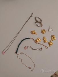 Set gioielli argento  + 1 bracciale oro 750