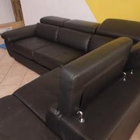 Divano letto angolare con penisola contenitore