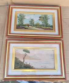 N.4 quadri dipinti olio su cartoncino