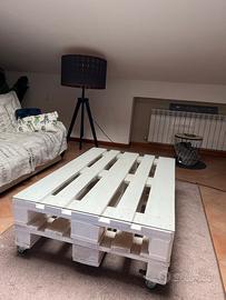 Tavolo salotto pallet bianco