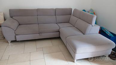 Divano letto angolare con pouf contenitore sinistr