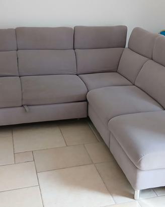 Divano letto angolare con pouf contenitore sinistr