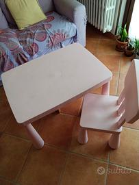 tavolo e sedia rosa ikea