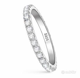 Anello Eternity Moissanite 2.0 mm Argento 925