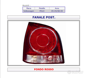 Fanale Posteriore sinistro per VOLKSWAGEN POLO