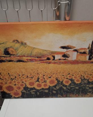 Quadro decorativo su tela – Paesaggio con girasoli