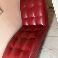 Chaise longue rossa pelle