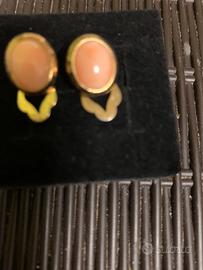 Orecchini in argento 900 placcati con corallo rosa