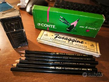carboncini e matite Vintage con scatole  anni 70