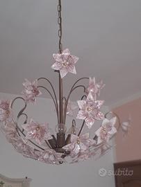 lampadario fiori murano 