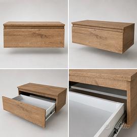 MOBILE BAGNO SOSPESO ROVERE 90 CM MAI INSTALLATO 