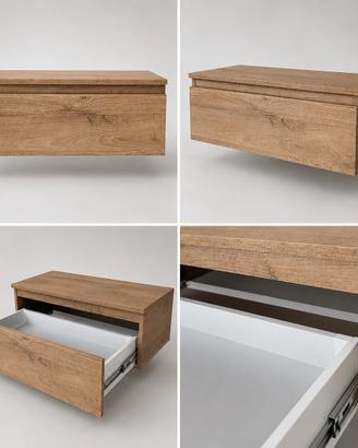 MOBILE BAGNO SOSPESO ROVERE 90 CM MAI INSTALLATO 