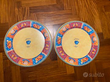 Set di 2  vassoi rotondi  per torte di compleanno